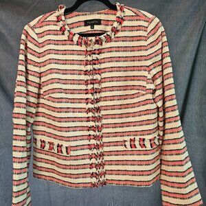 Talbots blazer in white, black and pink. Size 14